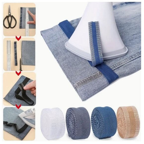 NWT Hemming Tape Iron-on Sewing 40”Repair Hem EZ Dark Blue Shorten Pants Clothes - Picture 1 of 12
